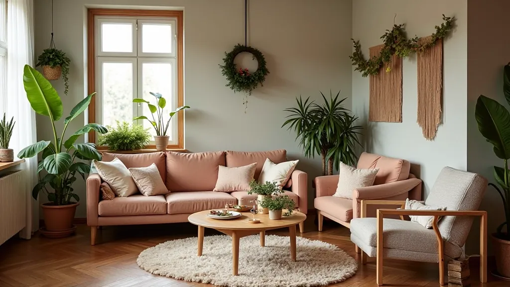 Lithuanian home decorated with festive seasonal décor for Kūčios and Joninės celebrations, showcasing authentic holiday traditions